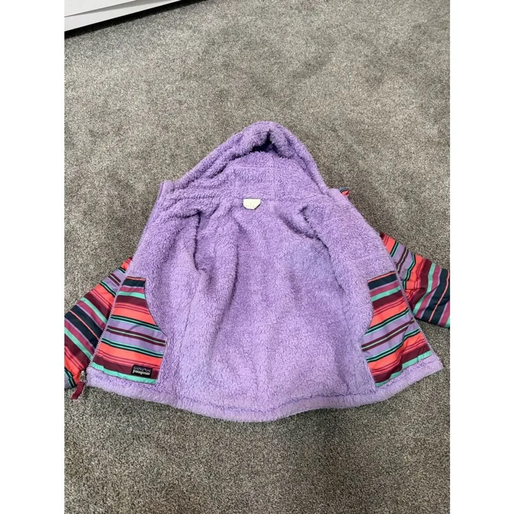 Patagonia Tribbles Reversible Striped Fleece Lined Jacket Sz XS (5-6)